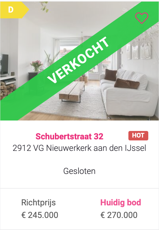 Verkoopresultaten makelaar in Nieuwerkerk aan den IJssel